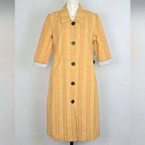 Kit Cornell Women's Button Down Jacket Cotton Boho Vintage Yellow Orange Size 6